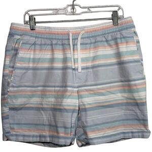 George Mens Shorts Size M Medium 32-34 Striped Pastel Blue Pink Cotton Blend Str